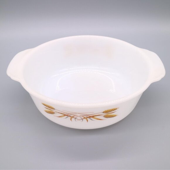 Anchor Hocking #447 Fire King Golden Wheat Milk Glass 1.5qt Casserole Dish - Picture 4 of 5